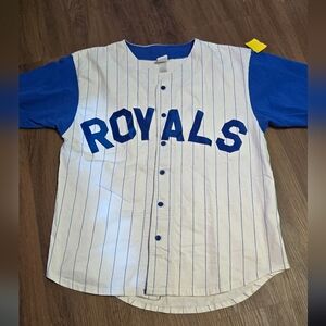 Royals Blue and White Men's Baseball Jersey SIZE Large